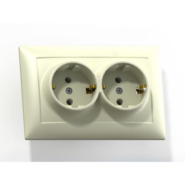 СЕЛЕНА Розетка с заземлением РС 16-37 скрытая слоновая кость