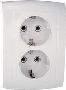 Елизавета Розетка 2 поста скрытая с заземлением белый РС16-762