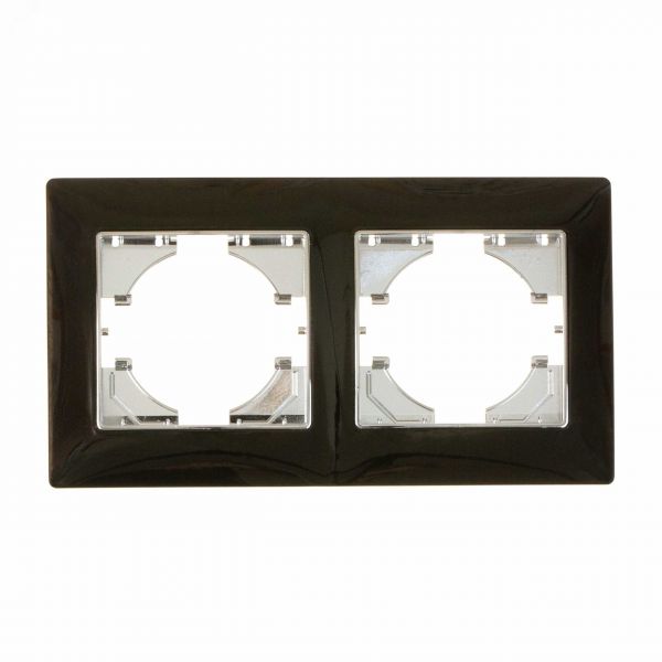 Рамка 2-местная Bravo цинк, оникс