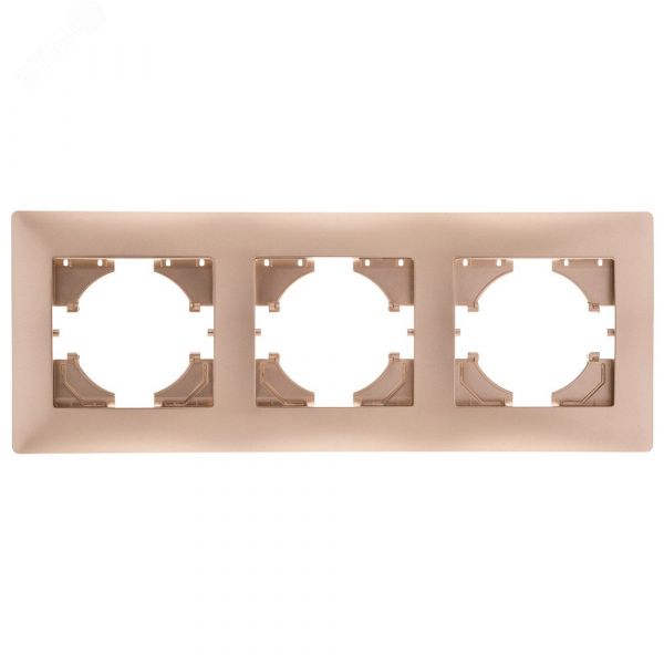 Рамка 3-местная Bravo, шампань
