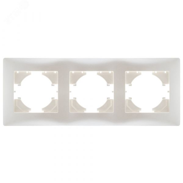 Рамка 3-местная Bravo, жемчуг