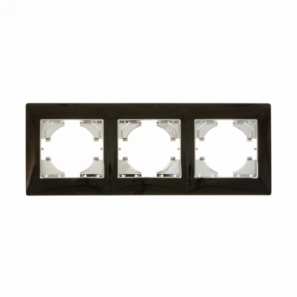 Рамка 3-местная Bravo цинк, оникс