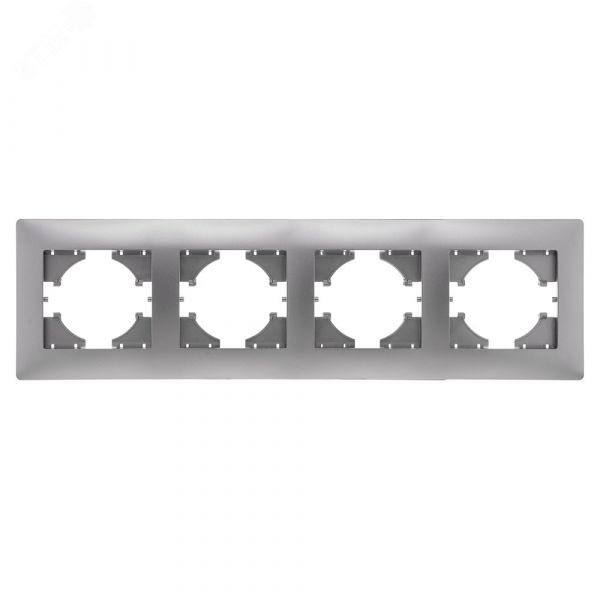 Рамка 4-местная Bravo, серебро