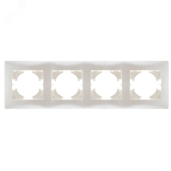 Рамка 4-местная Bravo, жемчуг