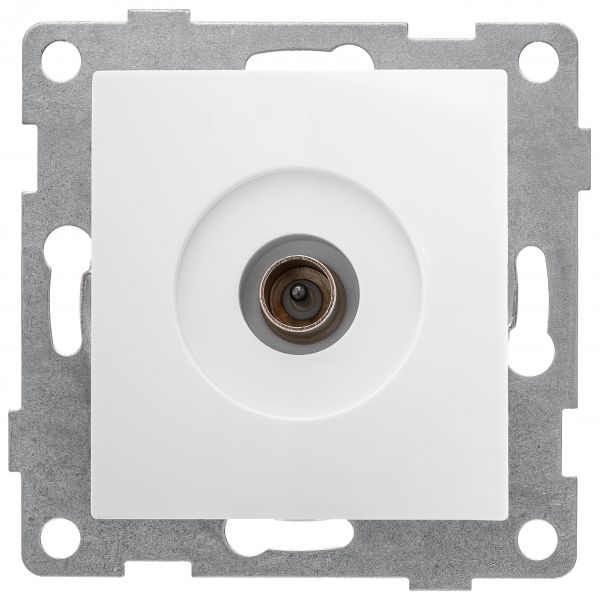 Розетка антенная Bravo, механизм, одинарный, белый