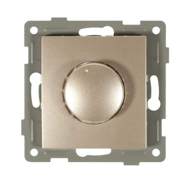 Диммер Bravo, 500 W, механизм, с накладкой и воротком, шампань