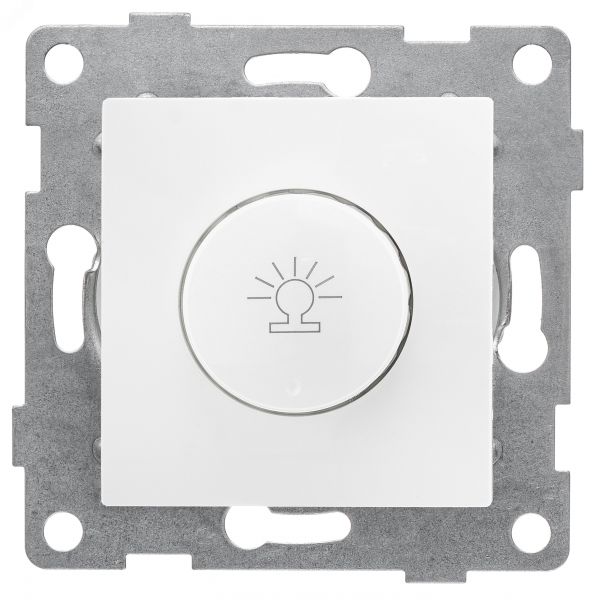 Диммер Bravo, 500 W, механизм, с накладкой и воротком, белый