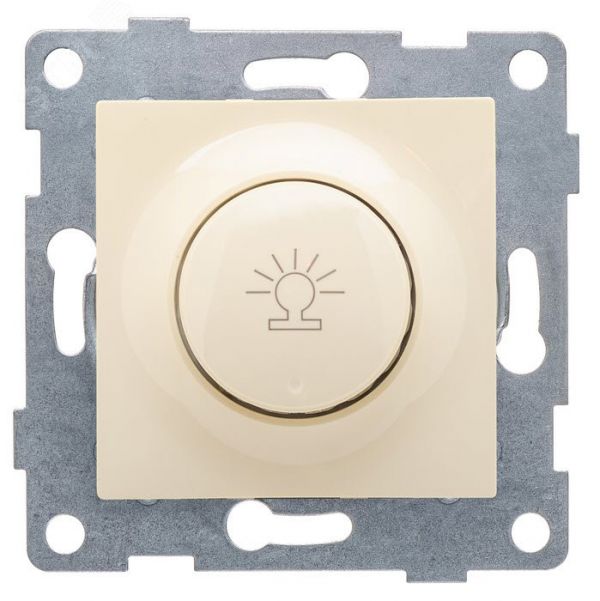 Диммер Bravo, 500 W, механизм, с накладкой и воротком, бежевый