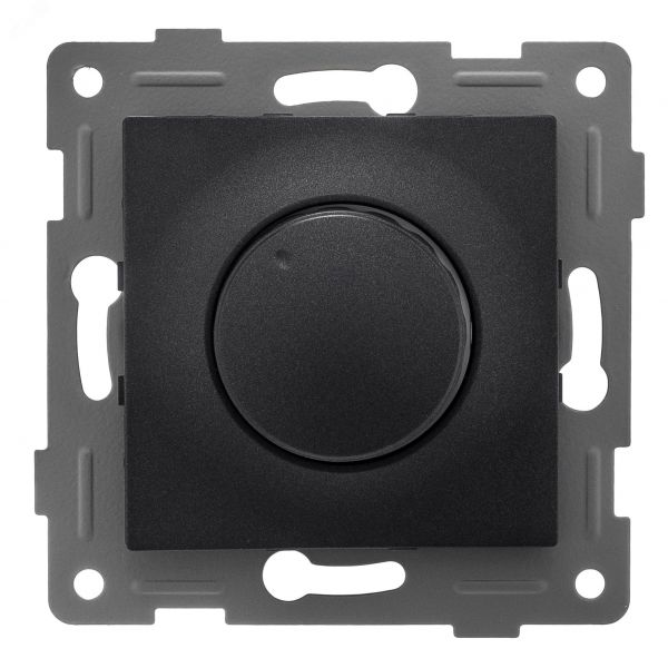 Диммер Bravo, 500 W, механизм, с накладкой и воротком, графит