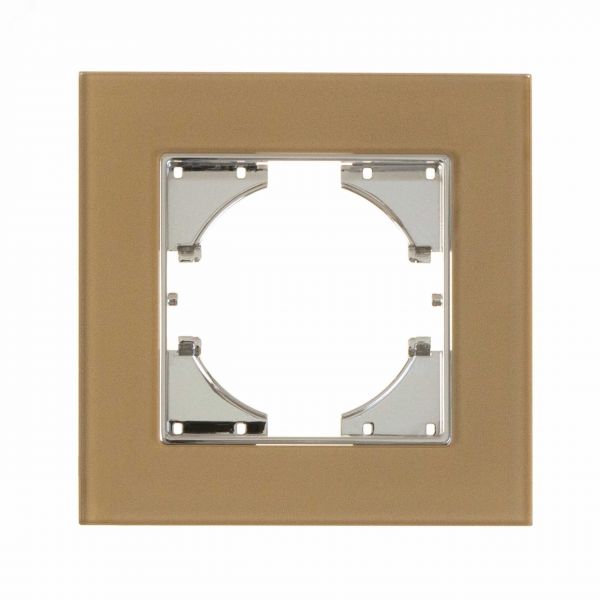 Рамка 1-местная Ugra стекло, шампань