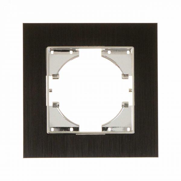 Рамка 1-местная Ugra алюминий, чёрный