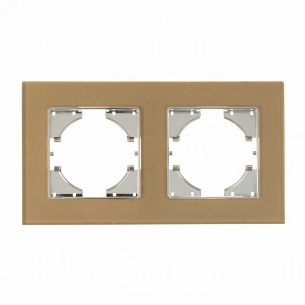Рамка Ugra 2-местная стекло, шампань