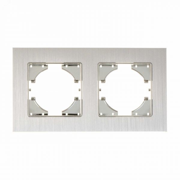 Рамка Ugra 2-местная алюминий, серебро