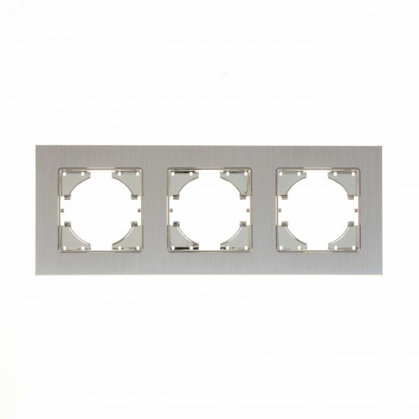 Рамка 3-местная Ugra алюминий, серебро