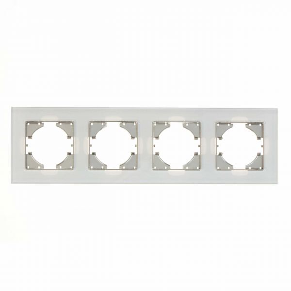 Рамка 4-местная Ugra стекло, белый