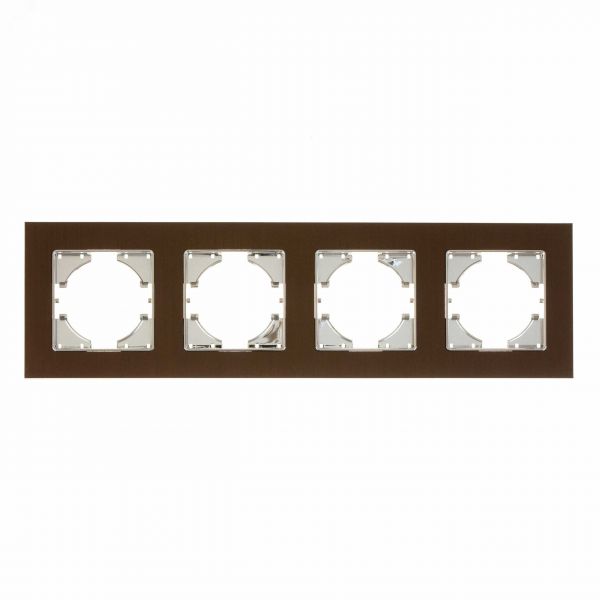 Рамка 4-местная Ugra алюминий, коричневый