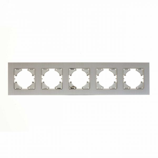 Рамка 5-местная Ugra алюминий, серебро