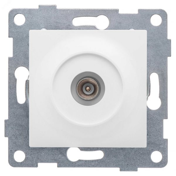 Розетка антенная Ugra, механизм, одинарный, жемчуг