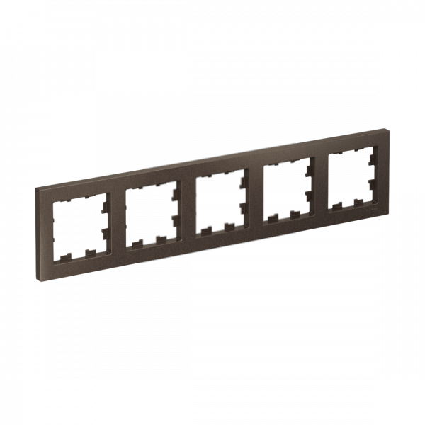 Рамка пятипостовая ATLASDESIGN универсальная мокко