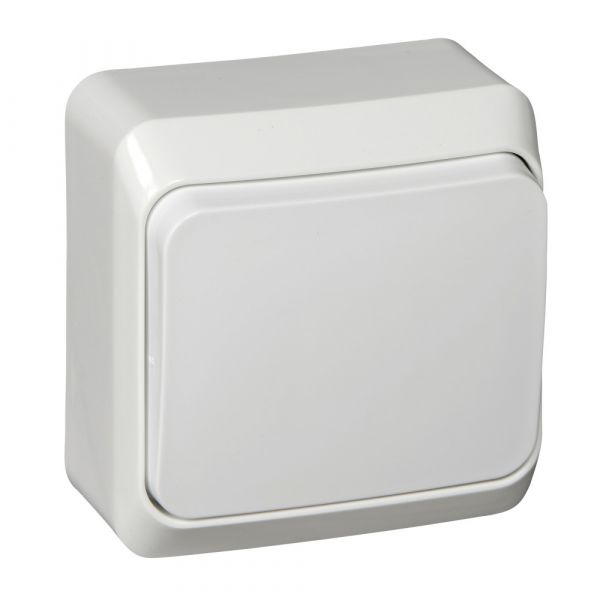 ЭТЮД Переключатель одноклавишный наружный белый сх.6