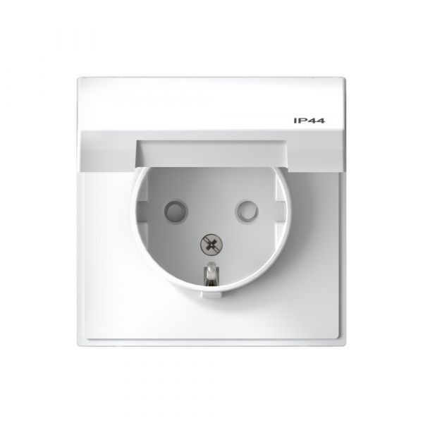 ARTGALLERY розетка с заземл. со шт. с крышк, 16А, IP44, механизм, белый