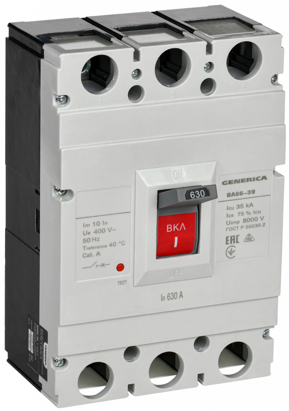 Выключатель автоматический ВА66-39 3Р 630А 35кА GENERICA