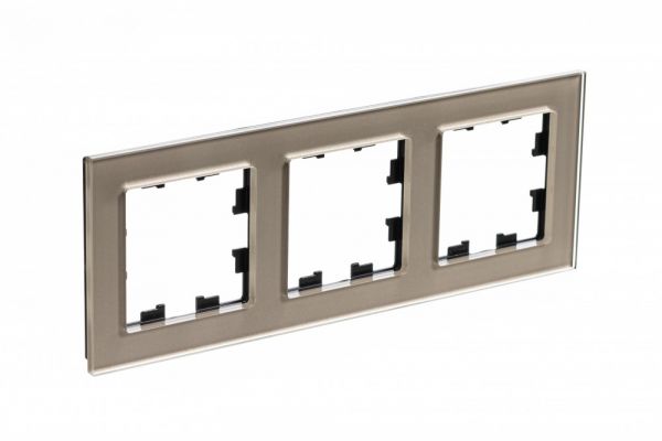 Рамка трехпостовая ATLASDESIGN NATURE, ОРГАНИЧЕСКОЕ СТЕКЛО ШАМПАНЬ