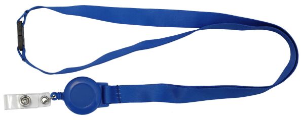 Ремешок с пряжкой и ретрактором синий