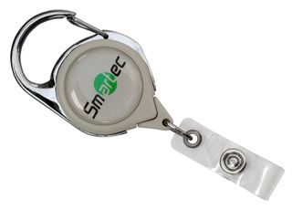 Ретрактор с карабином серый