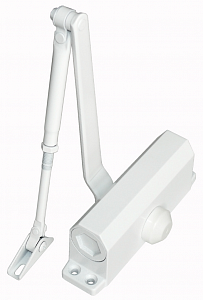 Доводчик двери c тягой EN 4, 60 - 85 кг, 1100 мм, двухскоростной, WT - белый