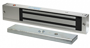 Замок электромагнитный, мониторинг, СИД, внутреннее исполнение, 12 VDC / 500мА или 24VDC / 250мА, усилие 270 кг.