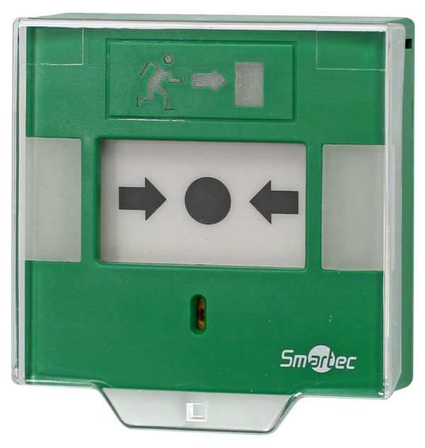 Устройство разблокировки двери с восстанавливаемой кнопкой активации, световая/звуковая индикация, защитная прозрачная крышка