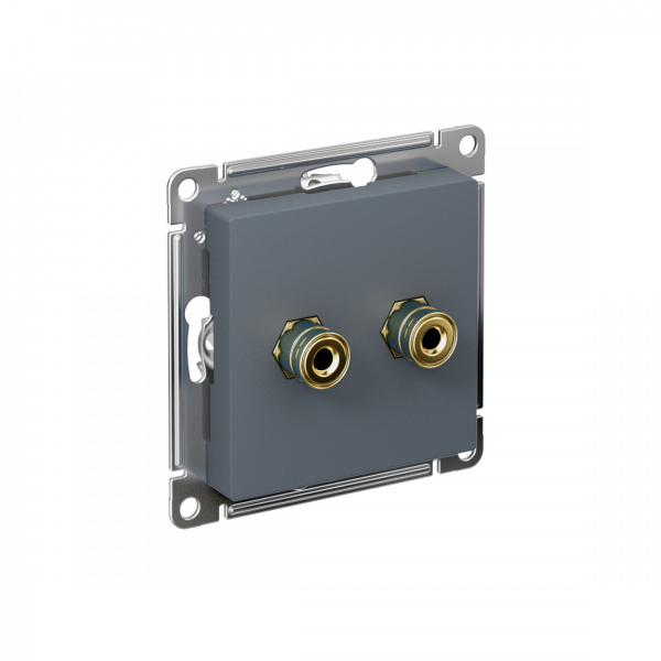 Аудиорозетка ATLASDESIGN двухместная грифель