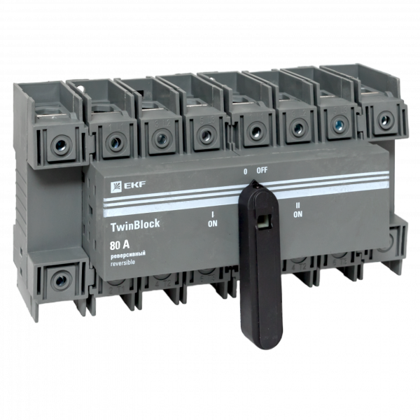 Рубильник 80A 4P реверсивный c рукояткой для прямой установки TwinBlock