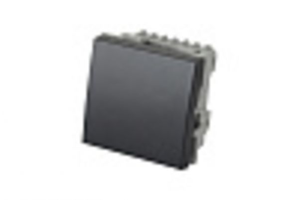 Выключатель одноклавишный 45 х 45 хм 10 A – 250 В, графитовый черный