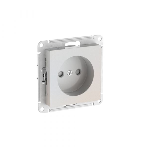 ATLASDESIGN РОЗЕТКА без заземления со шторками, 16А, быстрозажимные клеммы, ЖЕМЧУГ