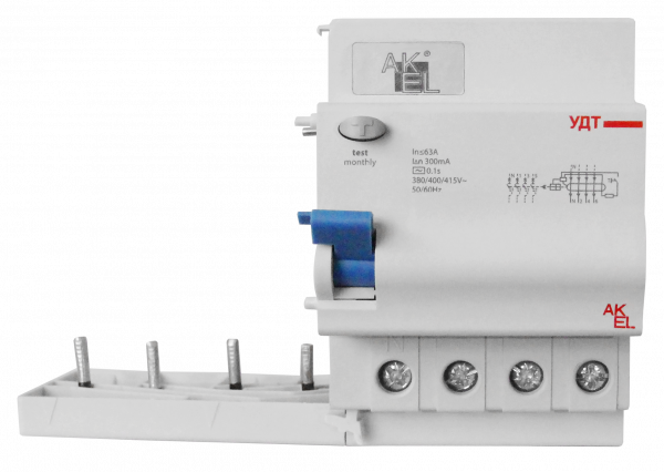 Устройство дифференциального тока УДТ-AKSOL-3P+N 300mA ТипAC 3P+N/380/400/415VAC/300mA
