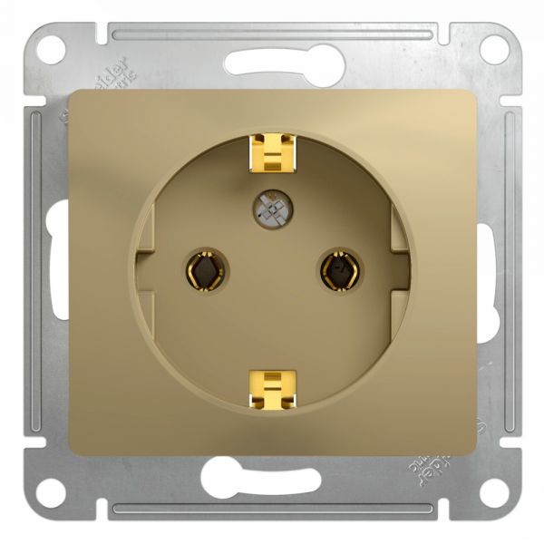 GLOSSA Розетка с заземлением в рамку титан