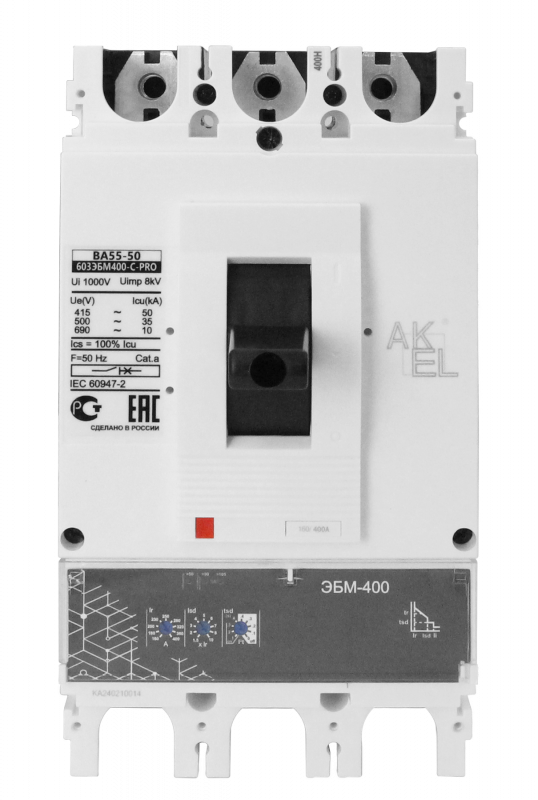 Выключатель автоматический в литом корпусе ВА55-65 603ЭБМ630-С-PRO 3P/630A/ЭБM/65кА