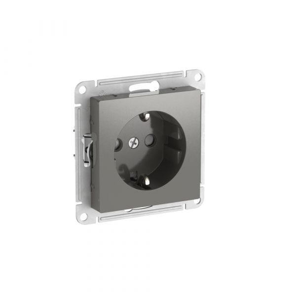 ATLASDESIGN РОЗЕТКА с заземлением со шторками, 16А, быстрозажимные клеммы, СТАЛЬ
