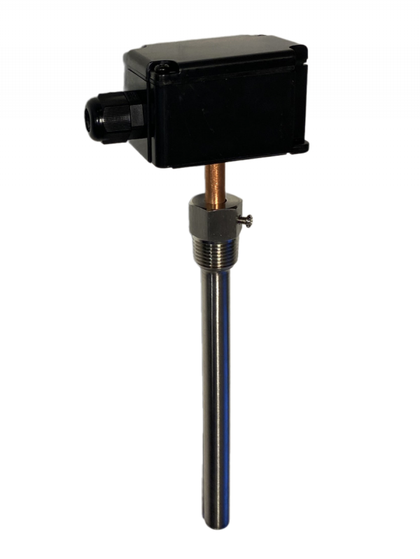 Датчик температуры погружной, -50...+150 град 0...10В 200мм =15...35В с гильзой 150мм