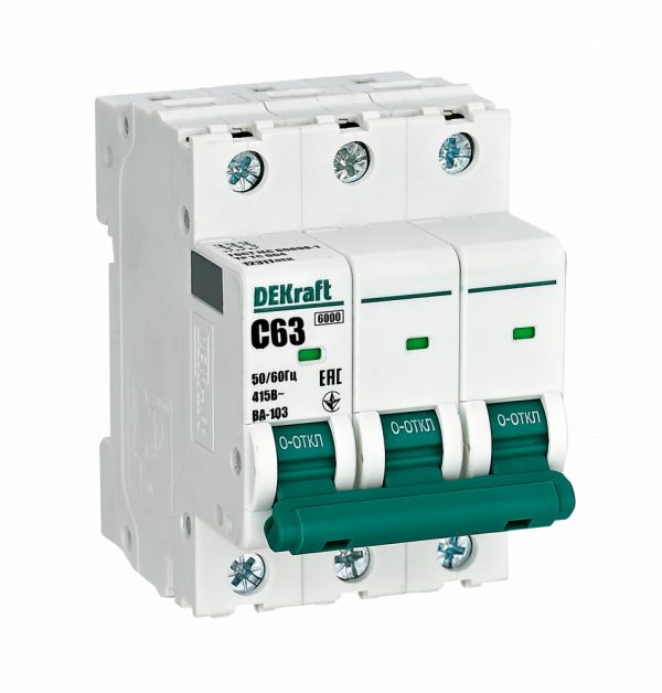Выключатель автоматический ВА-103 3Р 63А C 6кА новый