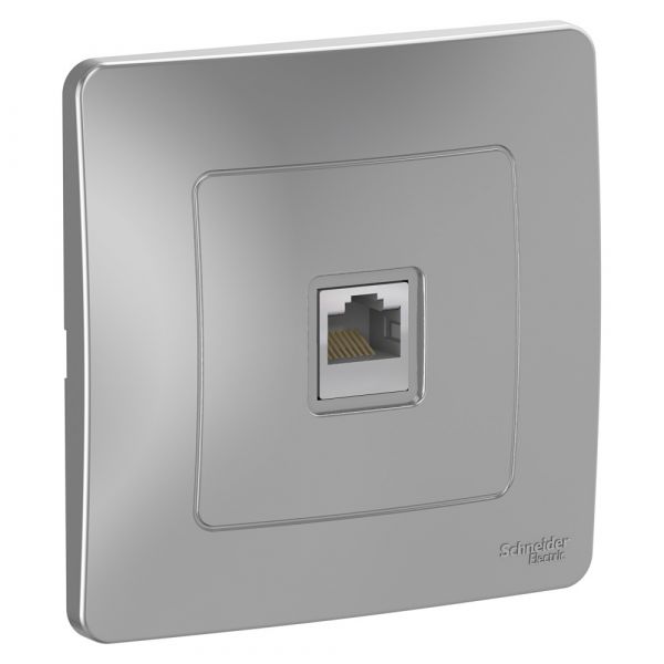 BLANCA скрытой установки розетка компьютерная RJ45, алюминий