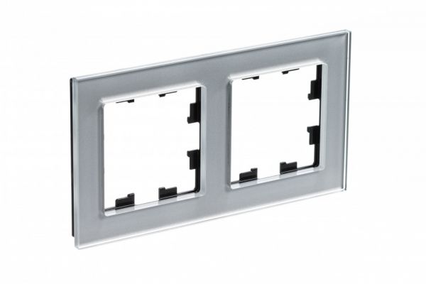 Рамка двухпостовая ATLASDESIGN NATURE, ОРГАНИЧЕСКОЕ СТЕКЛО АЛЮМИНИЙ