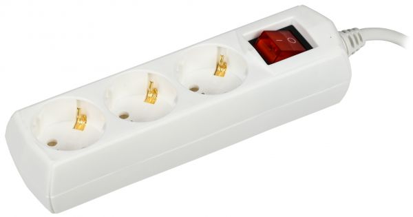 Удлинитель бытовой У03В 3 места 2P+PE/3м 3х1мм2 10А/250В GENERICA