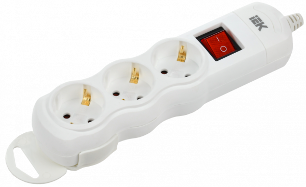 Розетка переносная разборная с выключателем РПр03В 3 места