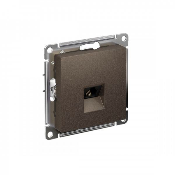 Розетка ATLASDESIGN телефонная RJ11 механизм мокко