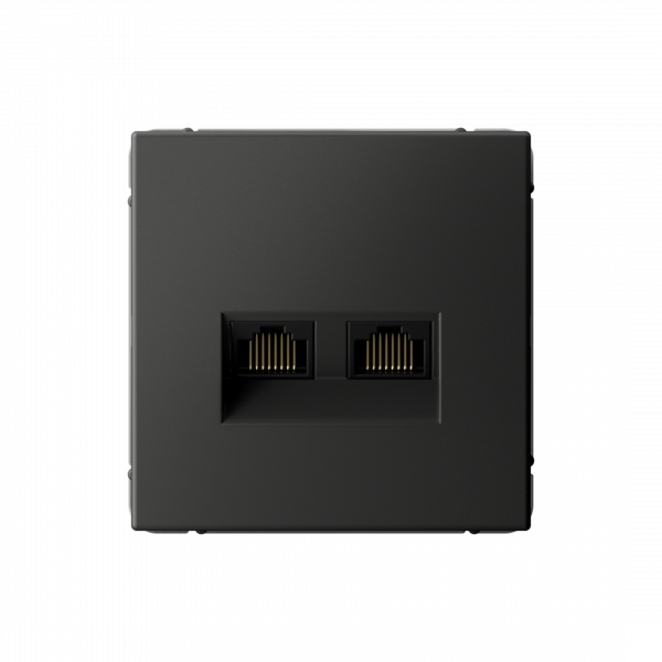 ARTGALLERY РОЗЕТКА двойная компьютерная RJ45+RJ45, кат. 5е, механизм, БАЗАЛЬТ