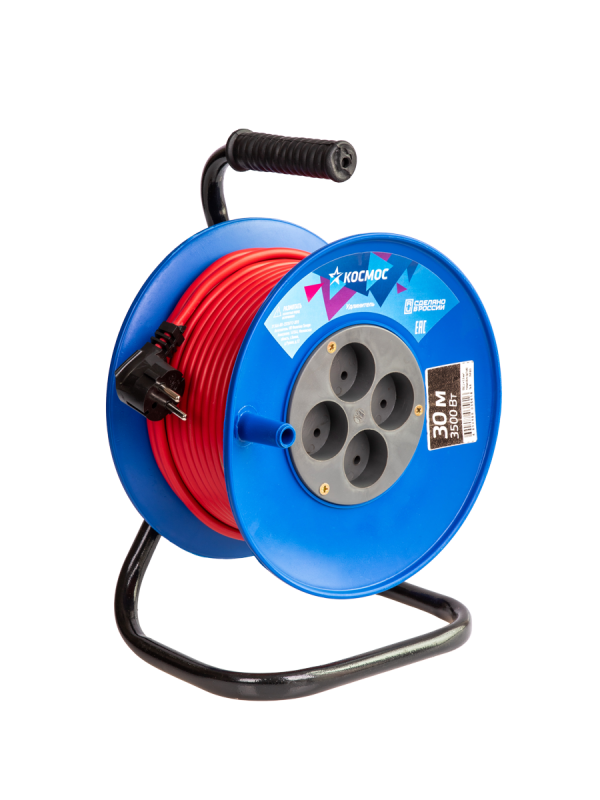 Удлинитель катушка 16А 4 гнезда ПВС 2*1,5 30м