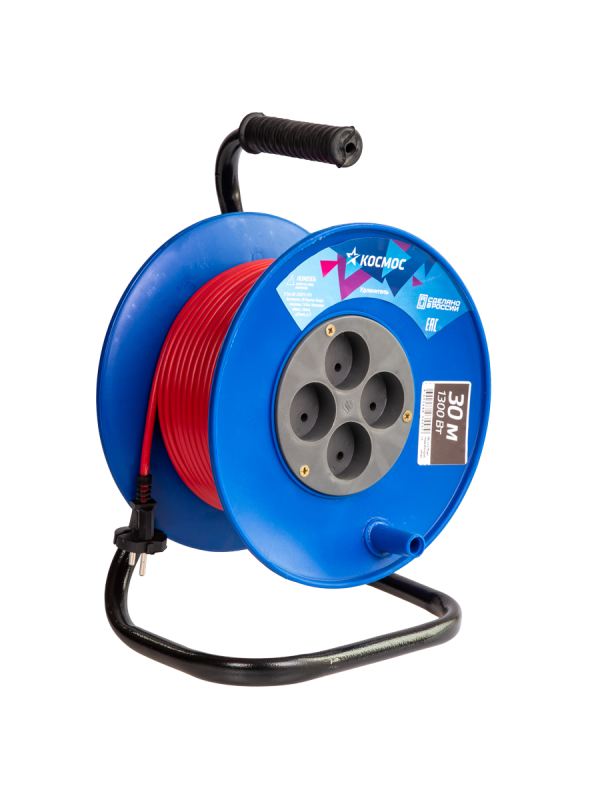 Удлинитель катушка 6А 4 гнезда ПВС 2*0,75 30м